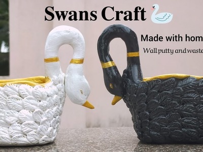 Swan couple showpiece making. unique crafts making. plastic bottles crafts.diy home decor