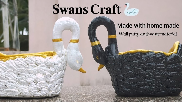 Swan couple showpiece making. unique crafts making. plastic bottles crafts.diy home decor