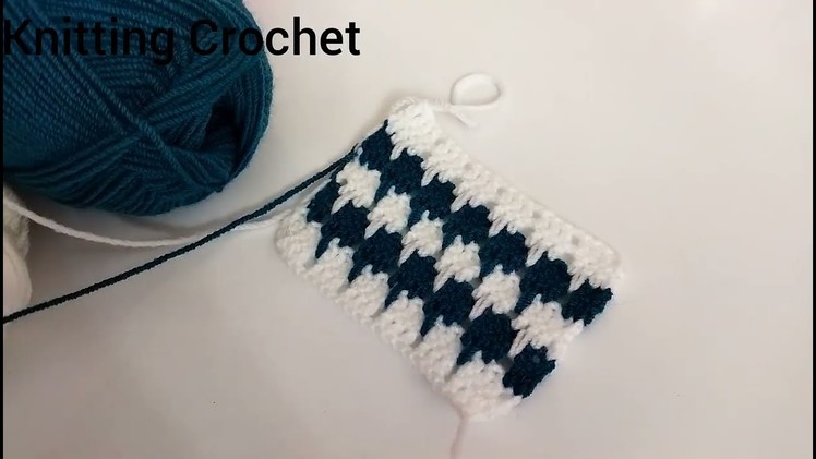 Two Color Very Easy Knitting Pattern. #twocolorveryeasyknittinhpattern