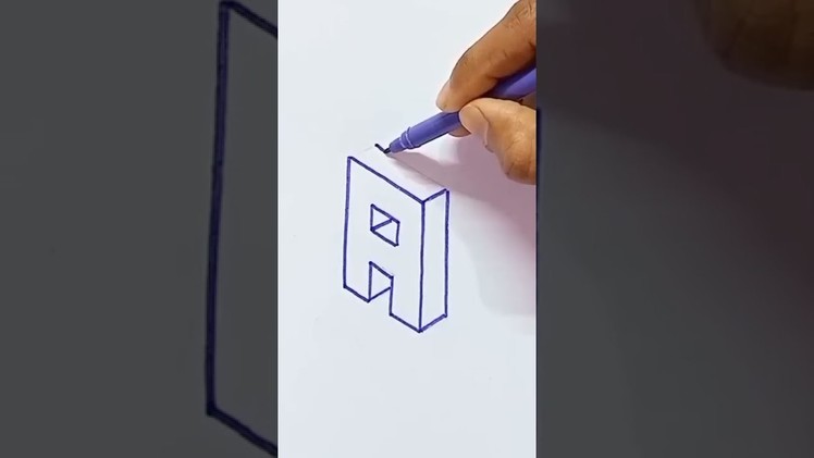 Very Easy!!  Drawing 3D Letter A - Trick Art with pencil on paper | #shorts