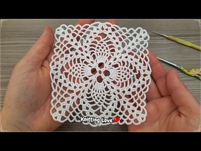 Wonderful  Easy Beautiful Flower Crochet Pattern Tunisia Knitting Tutorial for beginners Tığ işi