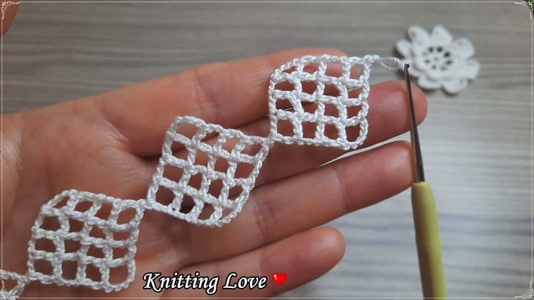 WONDERFUL Very Beautiful Flower Crochet Pattern Tunisian Knitting Tutorial for beginners Tığ işi