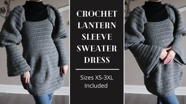 XS-3XL | Lantern Sleeve Sweater Dress (super puffy balloon sleeves!) | DIY Tutorial & Pattern