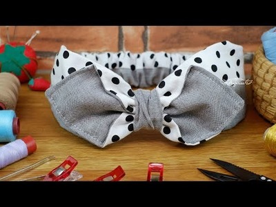 2-TONE Headband with Bow Pattern ❤️ How to Make Bow Headband with Cloth at Home
