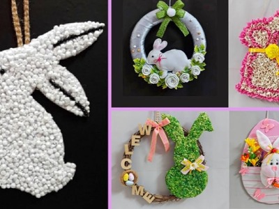 5 Affordable Easter Bunny wreath made with simple materials | DIY Low budget Easter décor idea ????27