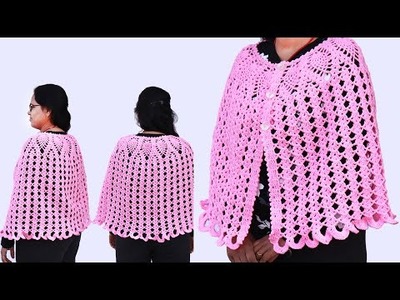 Beautiful Crochet Poncho Patterns | Pineapple Crochet Poncho Design