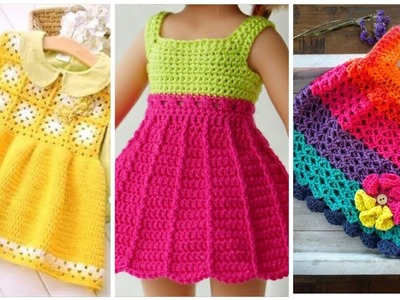 Beautiful Cute #trendy crochet knitting kids Frocks & tops design