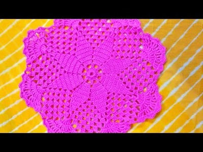Crochet Beautiful Place Mat, Doily, Tutorial On Basic Stitches,Very Easy, Beginners' Friendly !!!