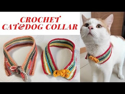 CROCHET CAT & DOG COLLAR! THE EASIEST PATTERN YOU CAN EVER FIND. ÖRGÜ KEDİ&KÖPEK TASMASI