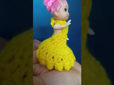 Crochet doll dress making tutorial ????????