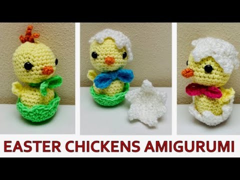 Crochet EASTER CHICKENS TOYS, cute CHIP CHIP CHICKS AMIGURUMI, for beginners + free written pattern