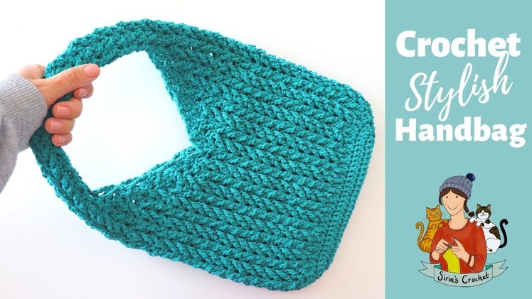 Crochet Easy Stylish Tote Bag. Handbag