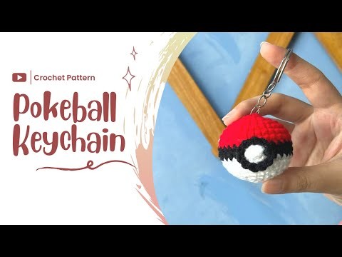 Crochet Pokeball Keychain | Crochet Pattern Tutorial