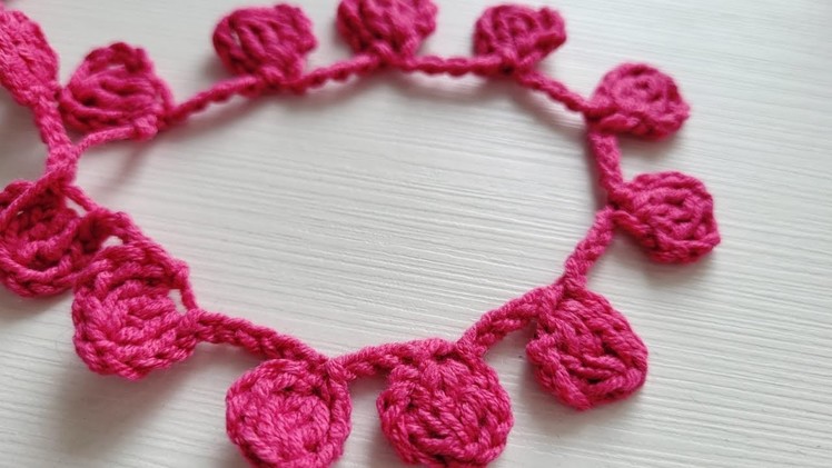 Crochet vine. easy crochet tiny leaves