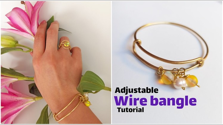 DIY BANGLE.Wire Wrap Bracelet Tutorial.DIY Jewelry.How to make.DIY Accessories