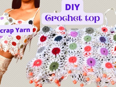 DIY CROCHET TOP - Super simple and easy floral summer crochet crop top ( Part -1 )