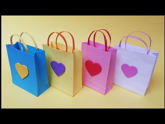 DIY Peper bag| how to make paper bag with Handles| paper gift bag| origami craft