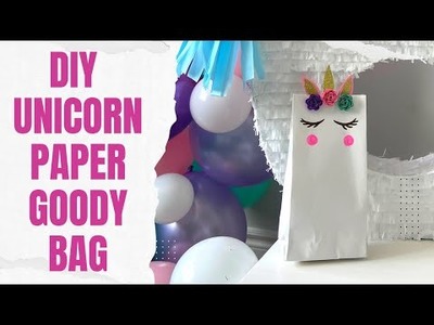 DIY UNICORN PAPER TREAT BAG | UNICORN THEME BIRTHDAY PARTY DECORATION IDEAS AT HOME | QUICK & EASY