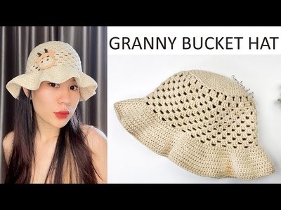 Easy Crochet Granny Stitch Bucket Hat Tutorial | Crochet Bucket Hat DIY