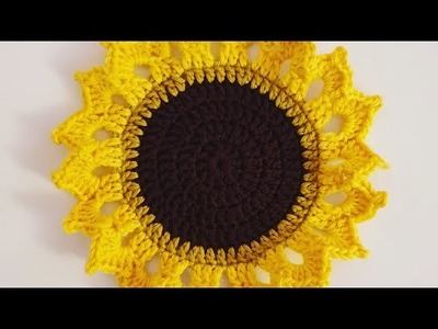 Easy Crochet Tutorial: Sunflower coaster (free)