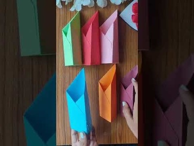Easy origami desk organizer | paper craft idea #shorts #youtubeshorts