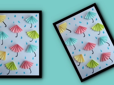 Easy paper Craft.Art and craft idea.umbrella rain drops