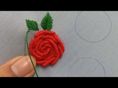 Hand Embroidery Bullion Stitch 3D Rose #shorts #shortsvideo