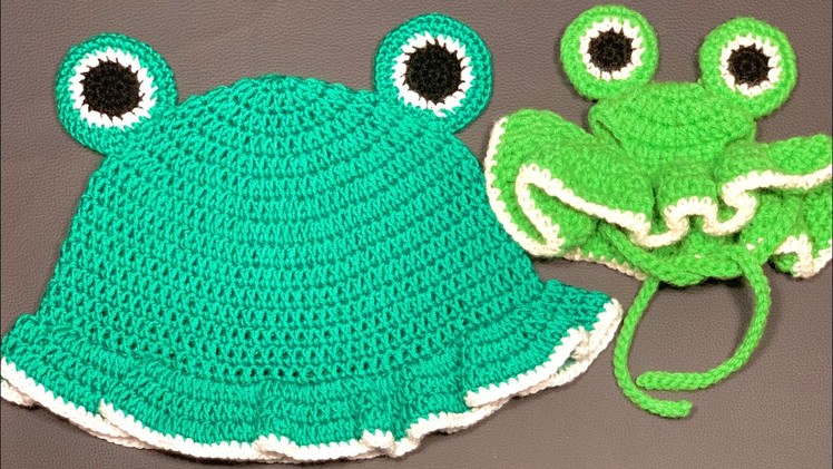 How to crochet a Frog bucket hat ???? | Person and Pet matching hats | Multiple sizes | Crochet It