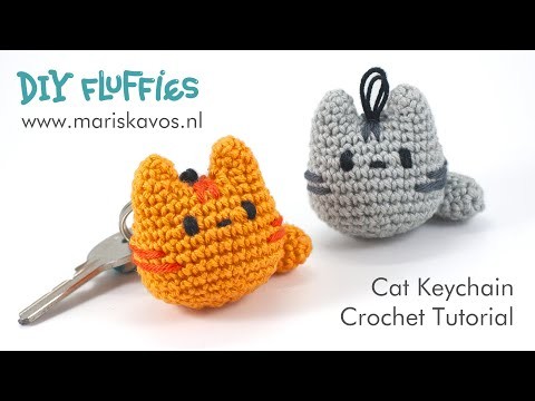 How to crochet - easy Cat Amigurumi keychain tutorial - great for beginners - English
