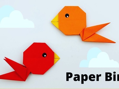How To Make Easy Paper Bird Toy  For Kids. Nursery Craft Ideas. Paper Craft Easy. KIDS crafts