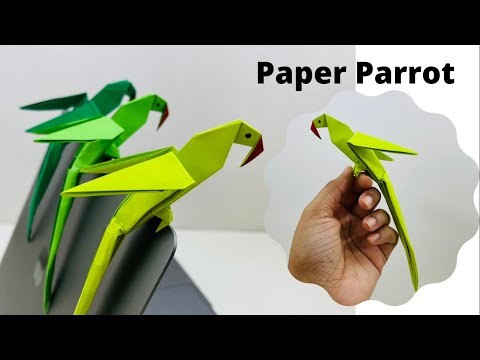 ????How To Make Paper Parrot ????. Origami Paper Parrot. Paper Craft. paper bird #diy #papercraft