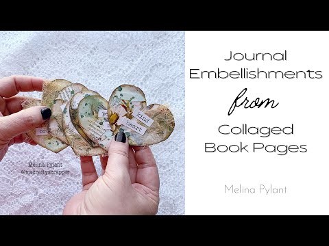 JOURNAL EMBELLISHMENTS from COLLAGED BOOK PAGES | DIY SCRAP BUSTERS