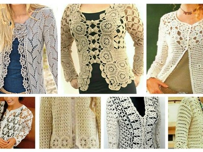 Latest Top designer Fancy Cotton Crochet Knitted Embroidered Lace Pattern Cardigan Jacket for Girls????