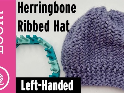 Loom Knit Vertical Herringbone Ribbed Hat (5 sizes) | Left Handed