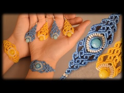 Macrame Jewelry Set | Macrame Earring and Bracelet With Beads | DIY and CRAFTS