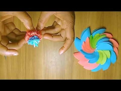 Making flower with paper || Multi color large Flower || Paper DIY || Ep- 08 || Boudi Studio