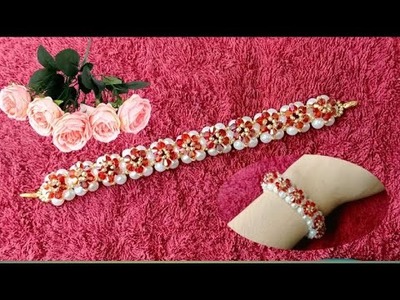 Pearl flower beads bracelet | Tutorial