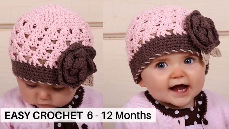 Simple crochet beanie pattern! 6 to 12 Months Just in time for the warm weather