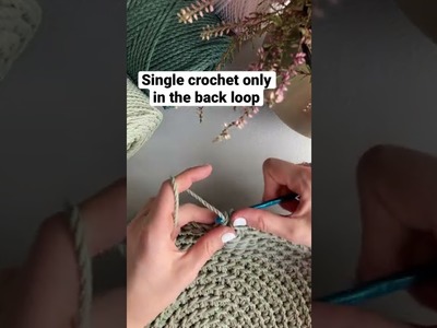 Single crochet only in the back loop. How to crochet ????