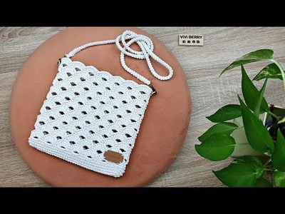 ????Super Easy DIY Crochet Crossbody Bag | Sling Bag Crochet Tutorial | Arcade Stitch | ViVi Berry