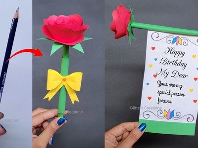 Unique Birthday card for loved ones ????.Easy birthday card ideas.DIY Paper Flower BOUQUET