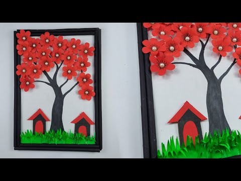 Unique Paper Tree Wall Hanging Craft | DIY Room Decor Craft Ideas | Easy Color paper craft