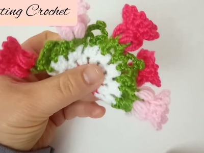 Very beautiful tulip flower knitting pattern. #knittingcrochet #verybeautifultulipknitting