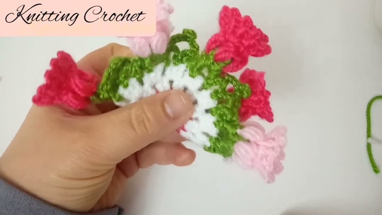 Very beautiful tulip flower knitting pattern. #knittingcrochet #verybeautifultulipknitting