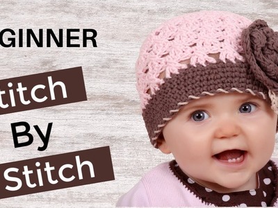 Watch this video to learn how to crochet a summer hat for your baby girl 6-12 Months