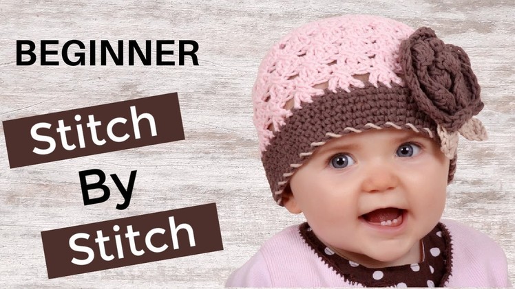 Watch this video to learn how to crochet a summer hat for your baby girl 6-12 Months