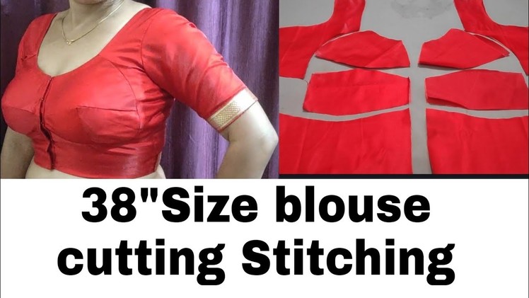 38" Size Bra cutting blouse and Stitching very easy method.  Basanti tutorial