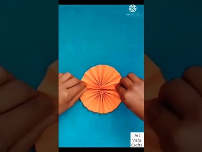 Amazing paper hand fan making craft idea.Art vista crafts