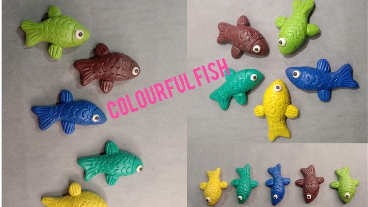 Clay art#how to make a colourful fish with polymer clay #clay modelling for kids