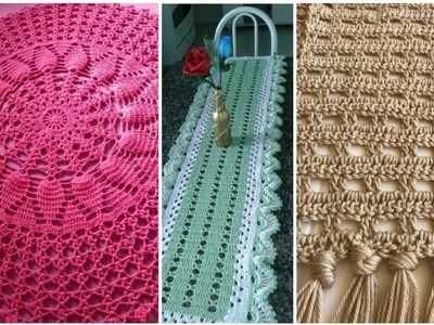 Crochet table cloth & table runner ideas.Diy table runner #crochet table runner